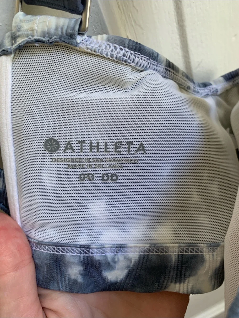 Athleta Tie-Dye Navy and White Bikini Set Top 40 DD Bottoms XL - Picture 6 of 11